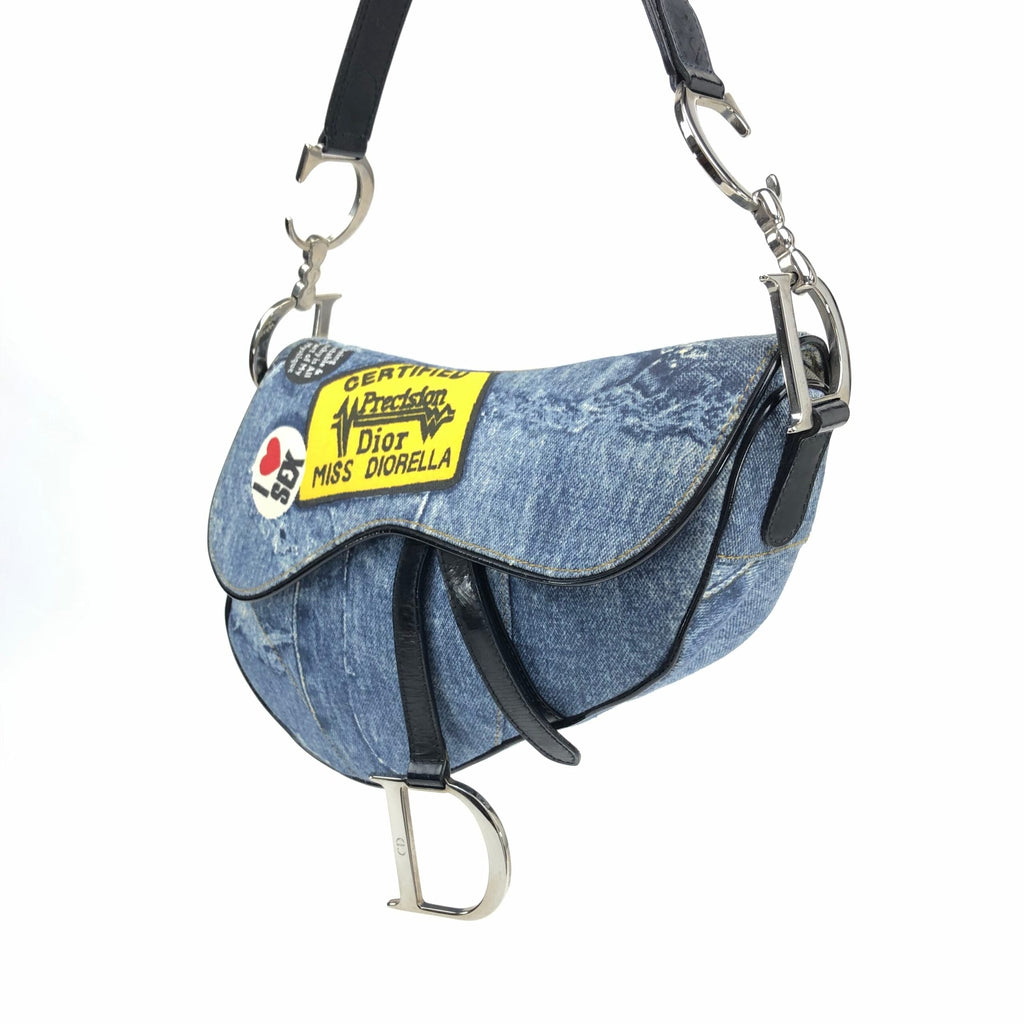 CHRISTIAN DIOR DIORELLA DENIM SADDLE BAG