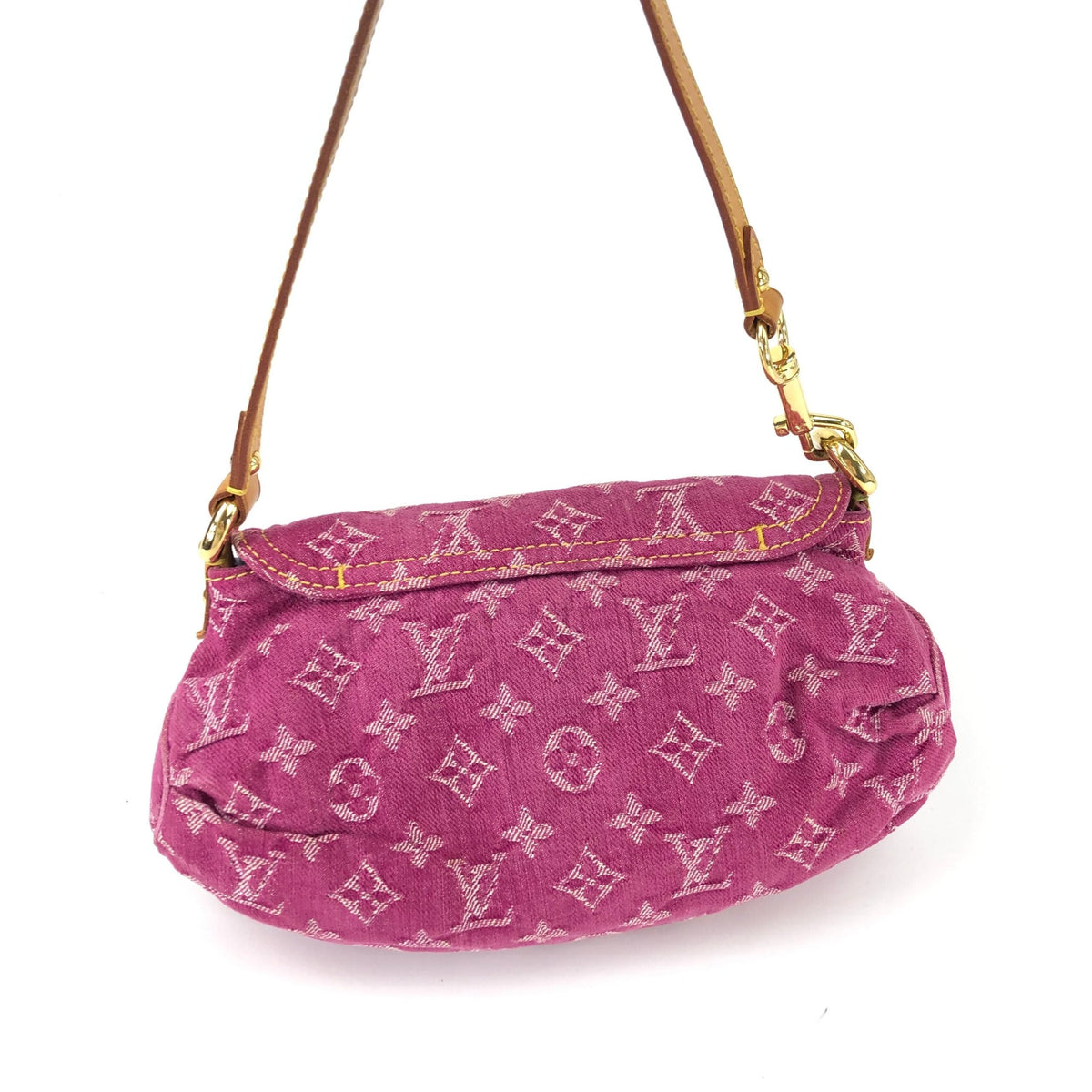 LOUIS VUITTON DENIM PLEATY SHOULDER BAG