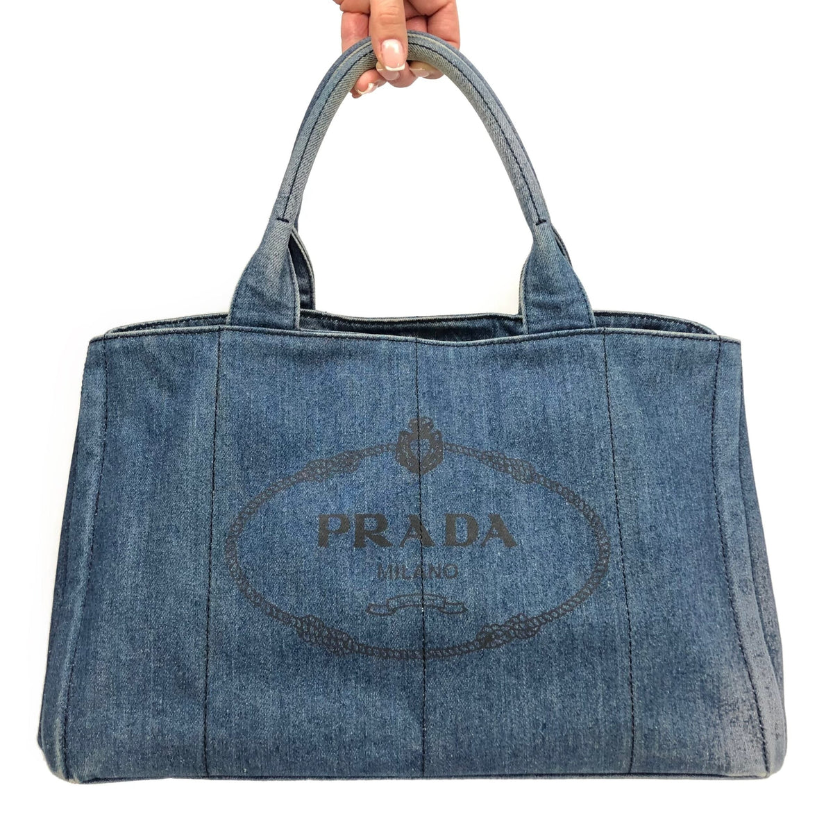 PRADA DENIM CANAPA BAG