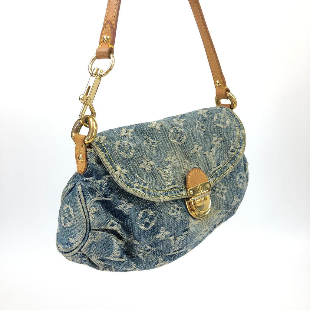 LOUIS VUITTON DENIM PLEATY SHOULDER BAG