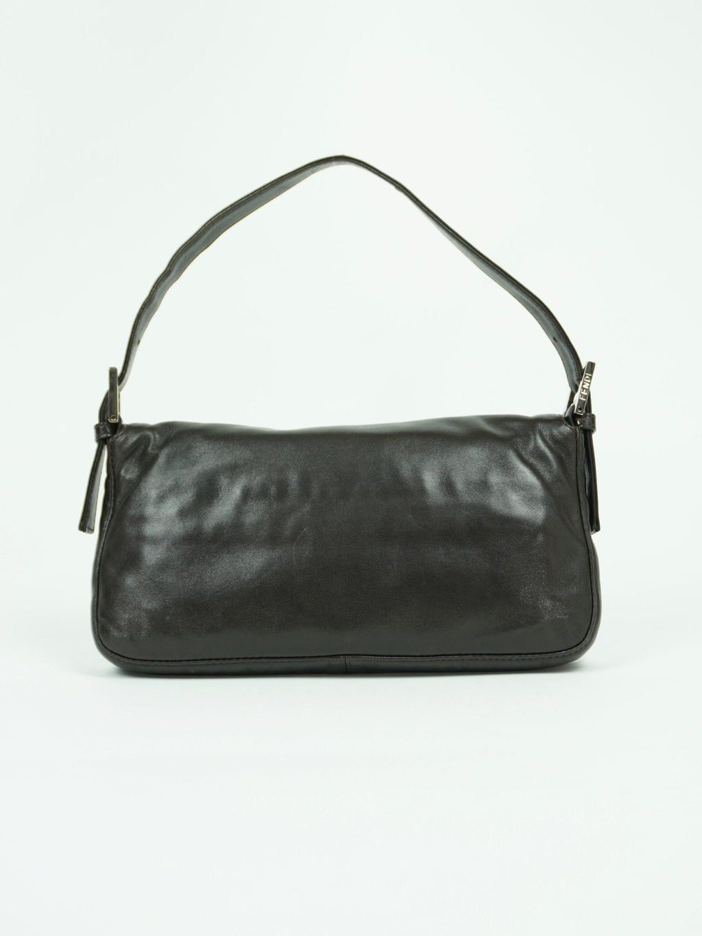 FENDI LEATHER BAGUETTE WITH MARBLE BUCKLE