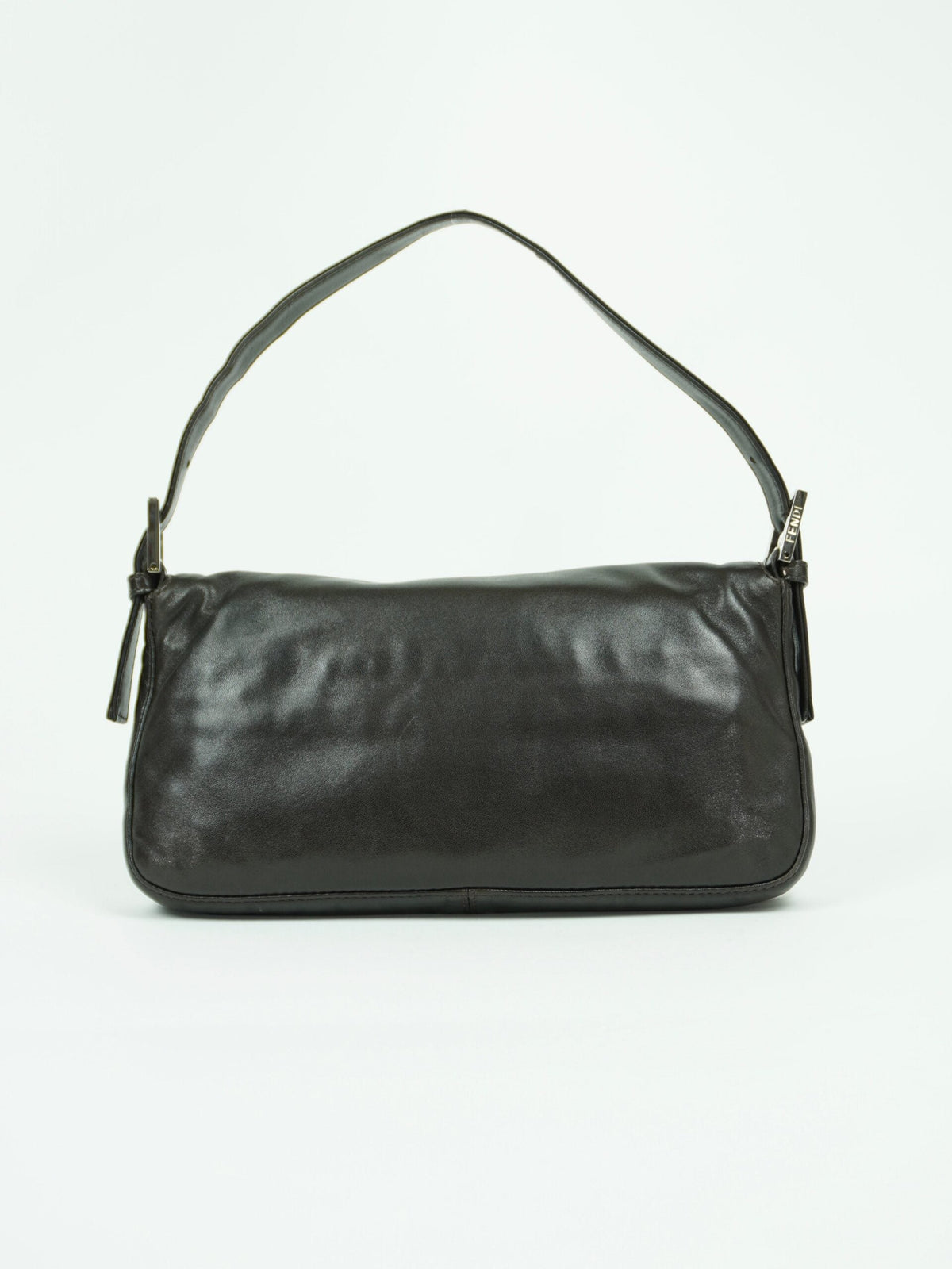 FENDI LEATHER BAGUETTE WITH MARBLE BUCKLE