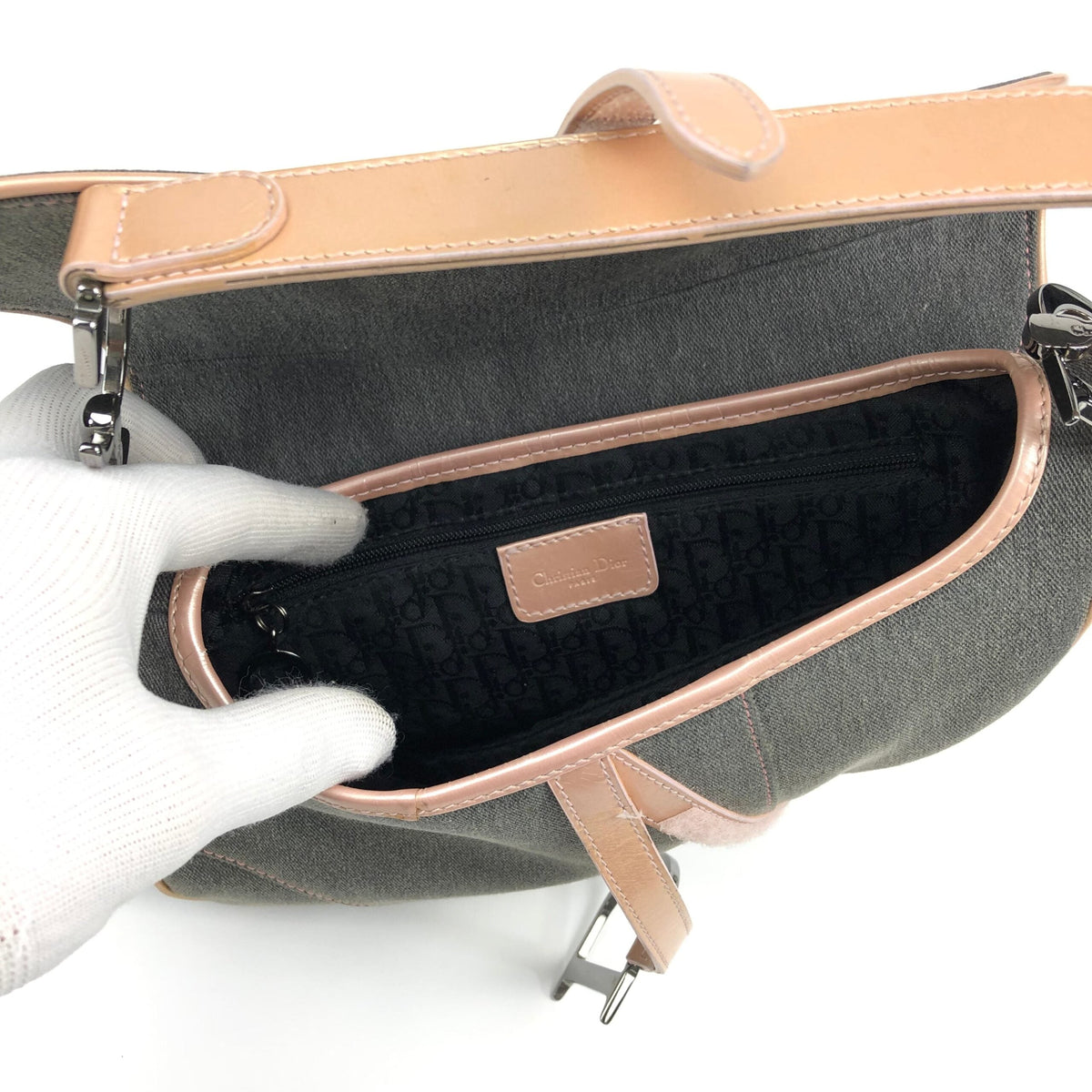 CHRISTIAN DIOR DENIM SADDLE BAG
