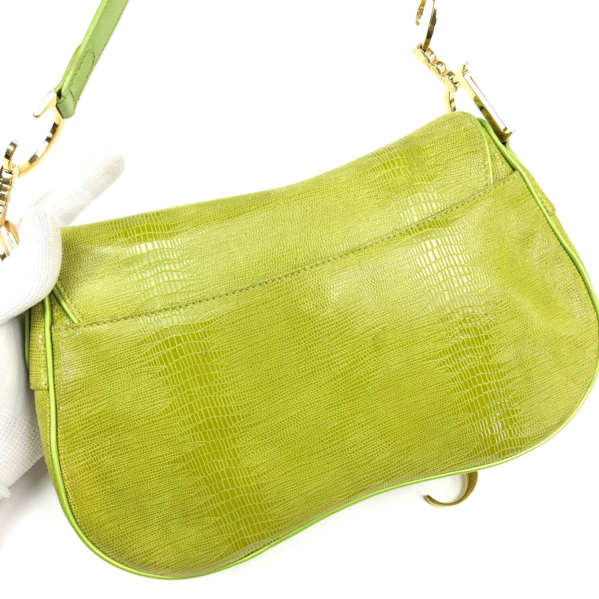 CHRISTIAN DIOR EXOTIC LIZARD DOUBLE SADDLE BAG