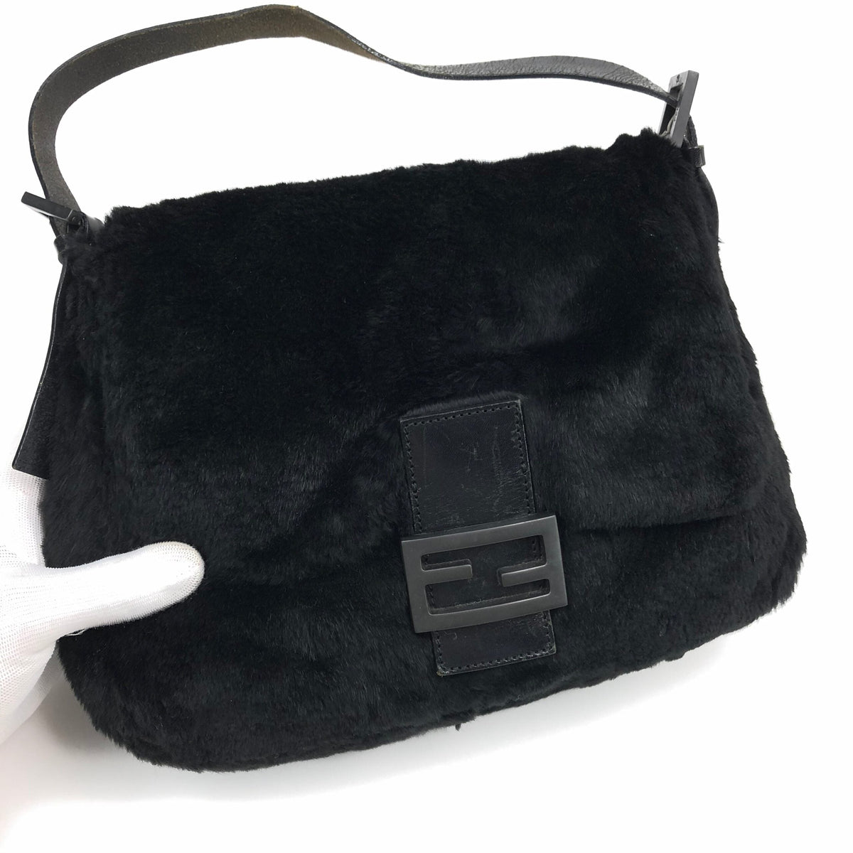 FENDI MINK FUR MAMA BAGUETTE SHOULDER BAG