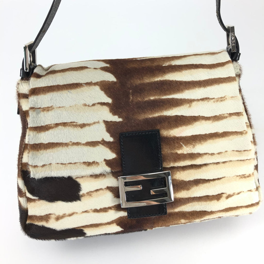 FENDI CALF HAIR MAMA BAGUETTE BAG