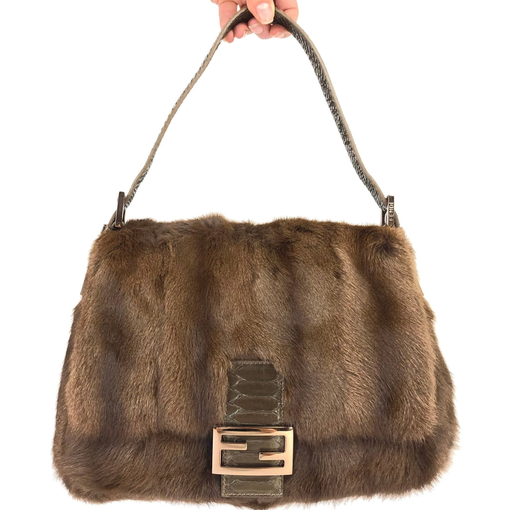 FENDI MINK FUR MAMA BAGUETTE BAG
