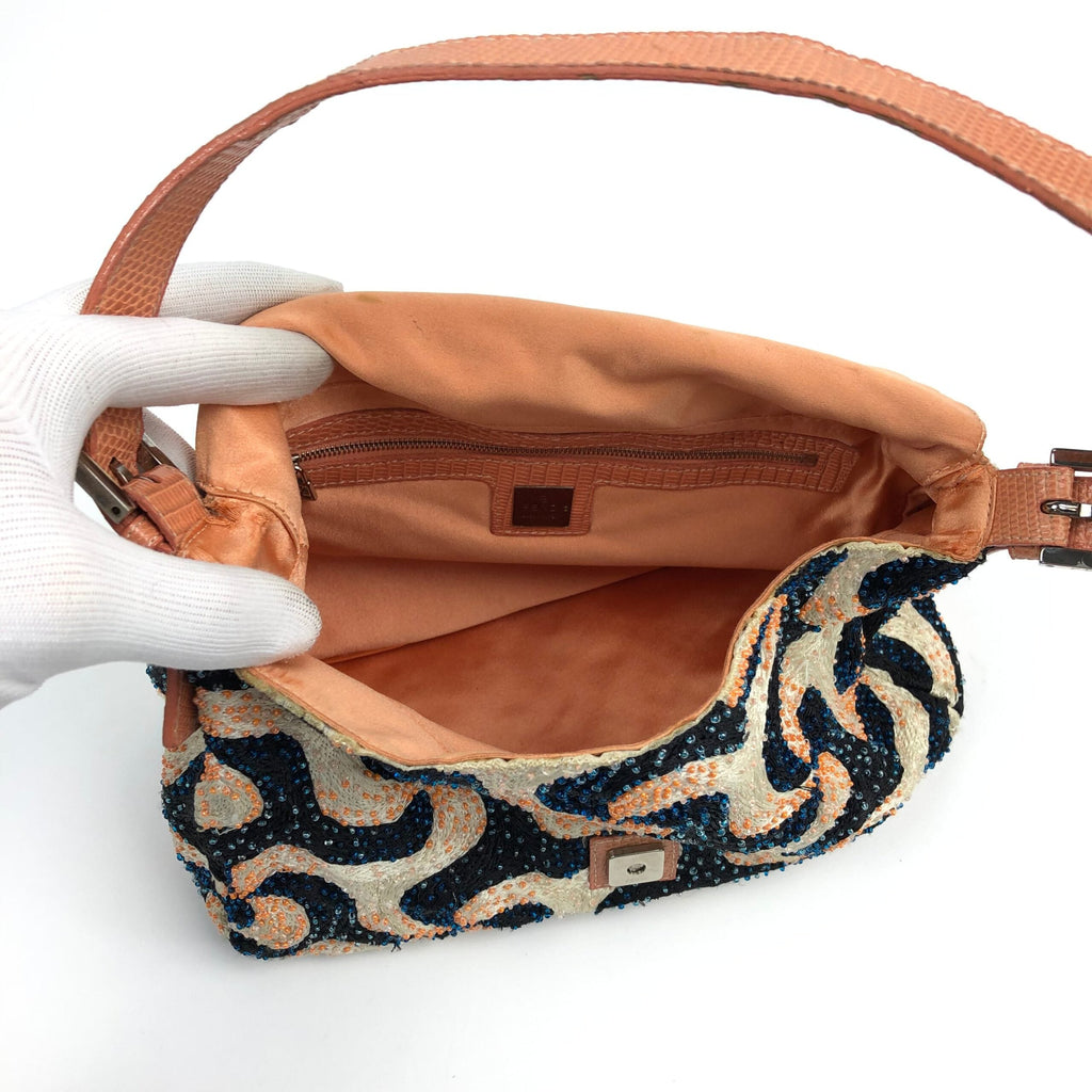 FENDI BEADED SWIRL MAMA BAGUETTE BAG