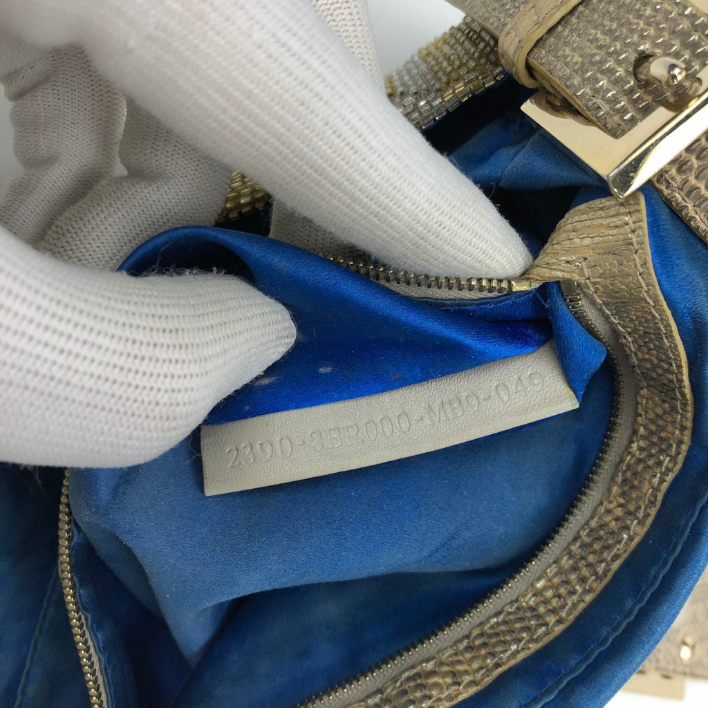 FENDI BEADED GOLD BAGUETTE BAG