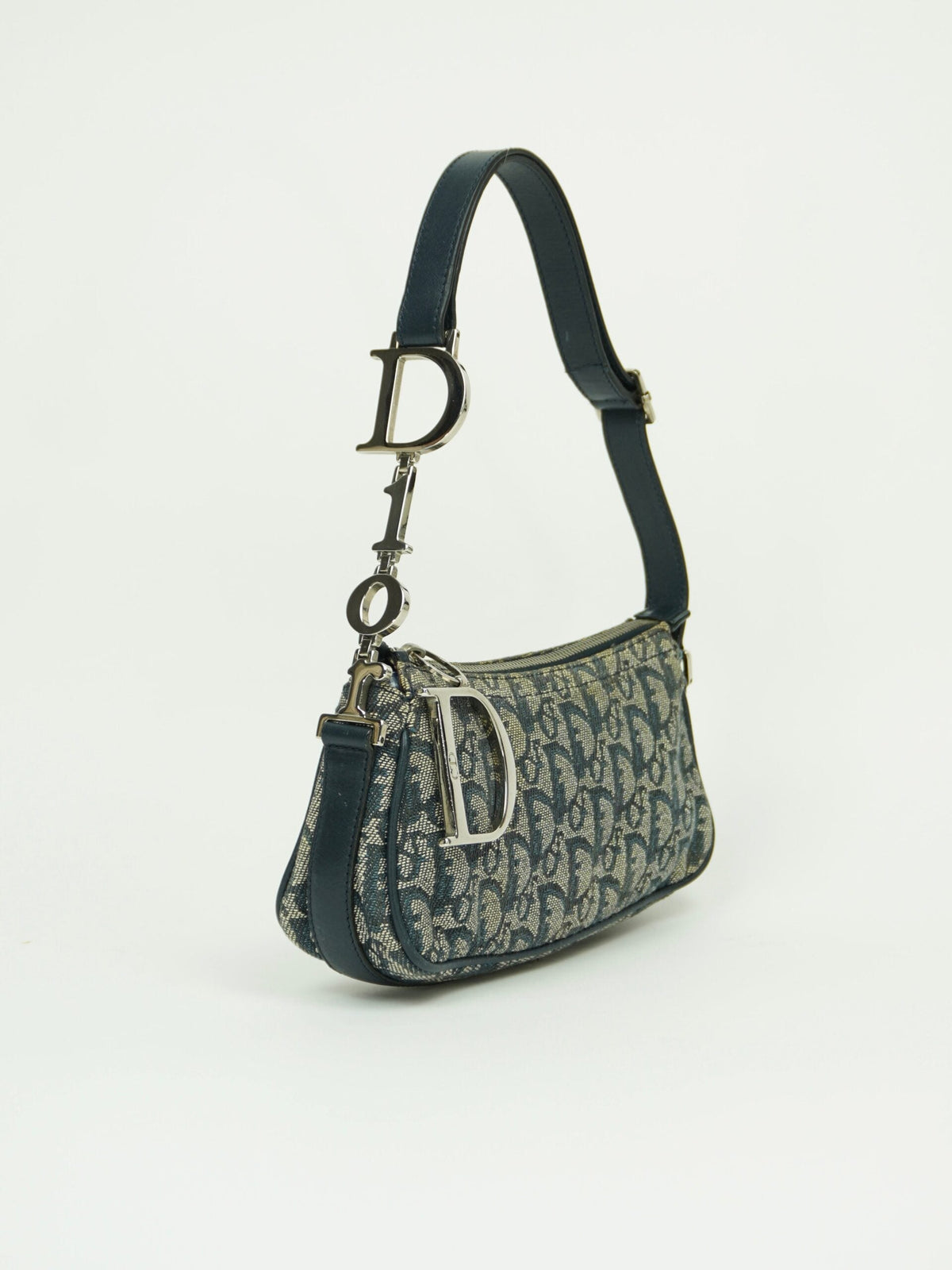 CHRISTIAN DIOR MONOGRAM BAG WITH SILVER HARDWARE