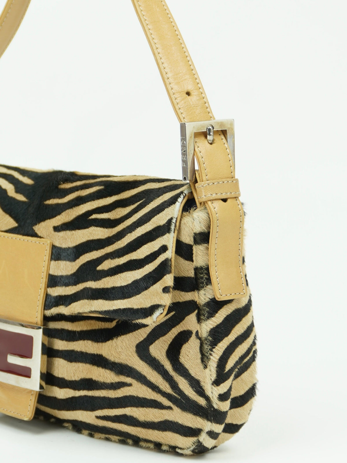 FENDI CALF HAIR ZEBRA BAGUETTE