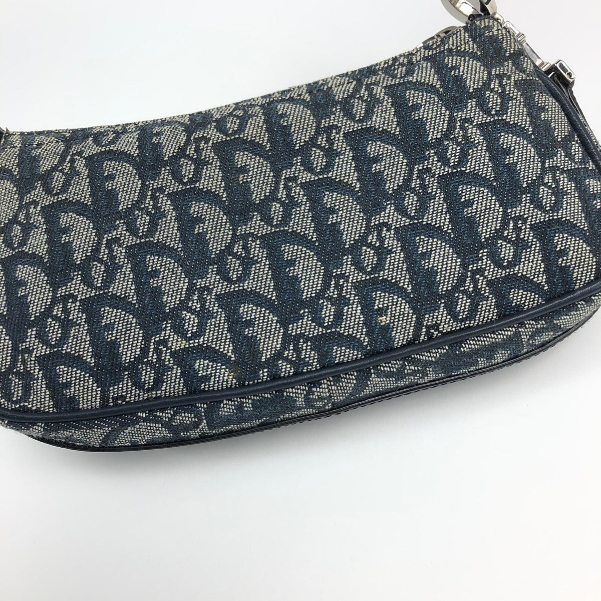 CHRISTIAN DIOR MONOGRAM SHOULDER BAG WITH SILVER DETAILING