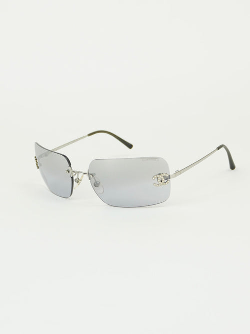 CHANEL RIMLESS RHINESTONE SUNGLASSES