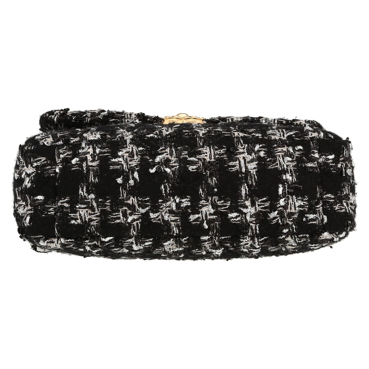 Chanel 19 shoulder bag in black and grey tweed - DETAIL 1