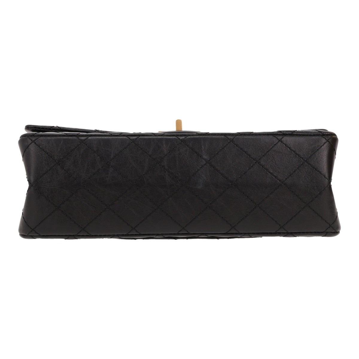 Chanel 2.55 shoulder bag in black quilted leather - DETAIL 1