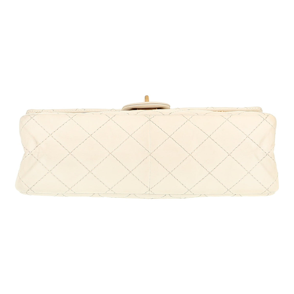 Chanel 2.55 shoulder bag in white quilted leather - DETAIL 1