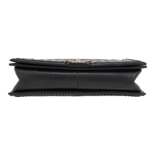 Chanel Boy large model shoulder bag in black quilted leather - DETAIL 1