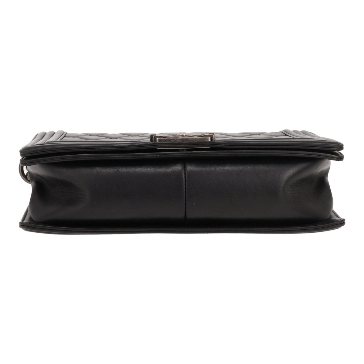 Chanel Boy large model shoulder bag in black quilted leather - DETAIL 1