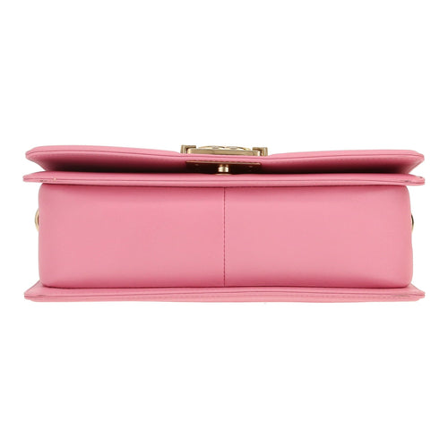 Chanel Boy shoulder bag in pink chevron quilted leather - DETAIL 1