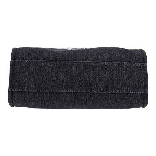 Chanel Deauville shopping bag in navy blue canvas - DETAIL 1