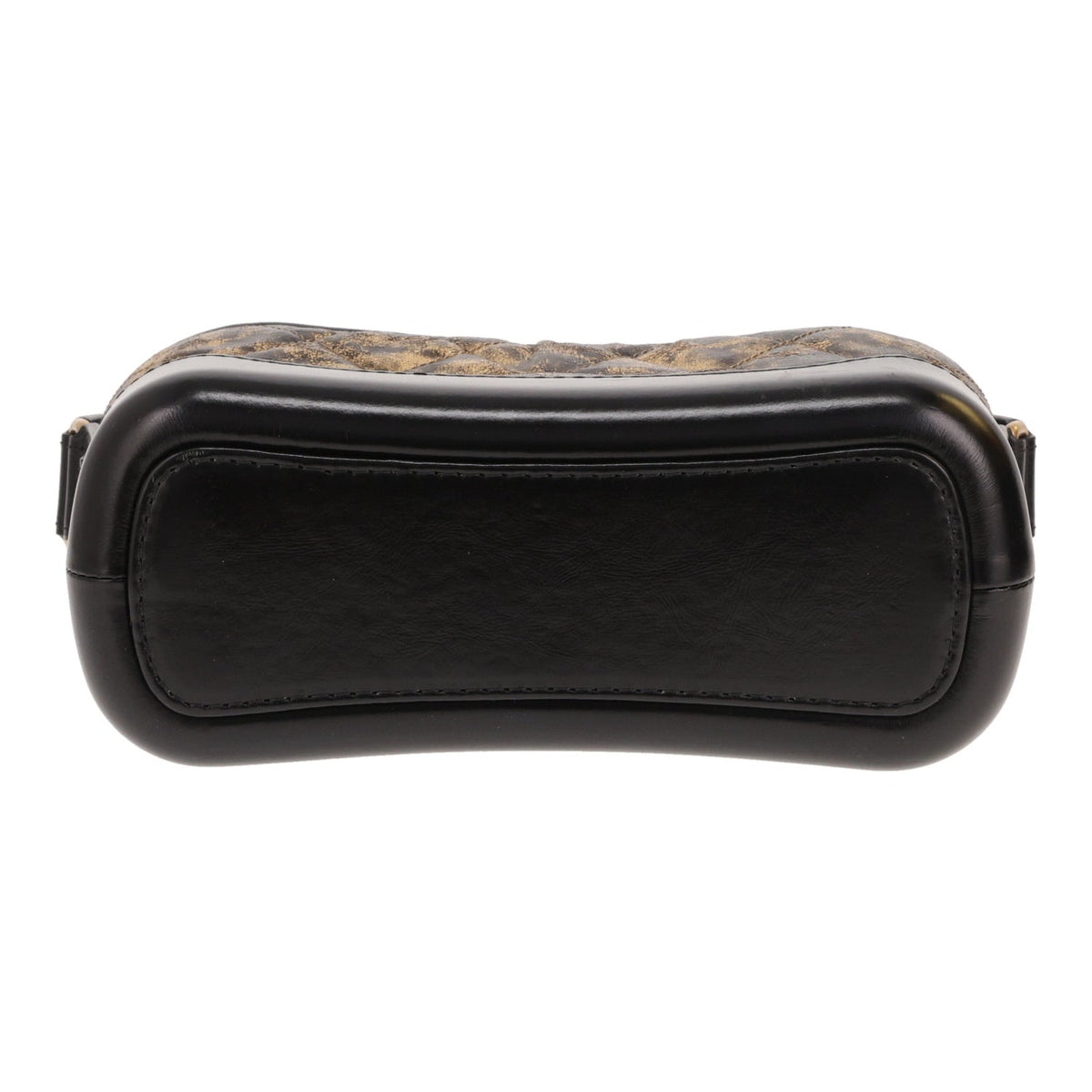 Chanel Gabrielle small shoulder bag in black and gold quilted leather and black leather - DETAIL 1