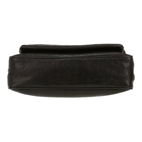 Chanel handbag in black quilted grained leather - DETAIL 1