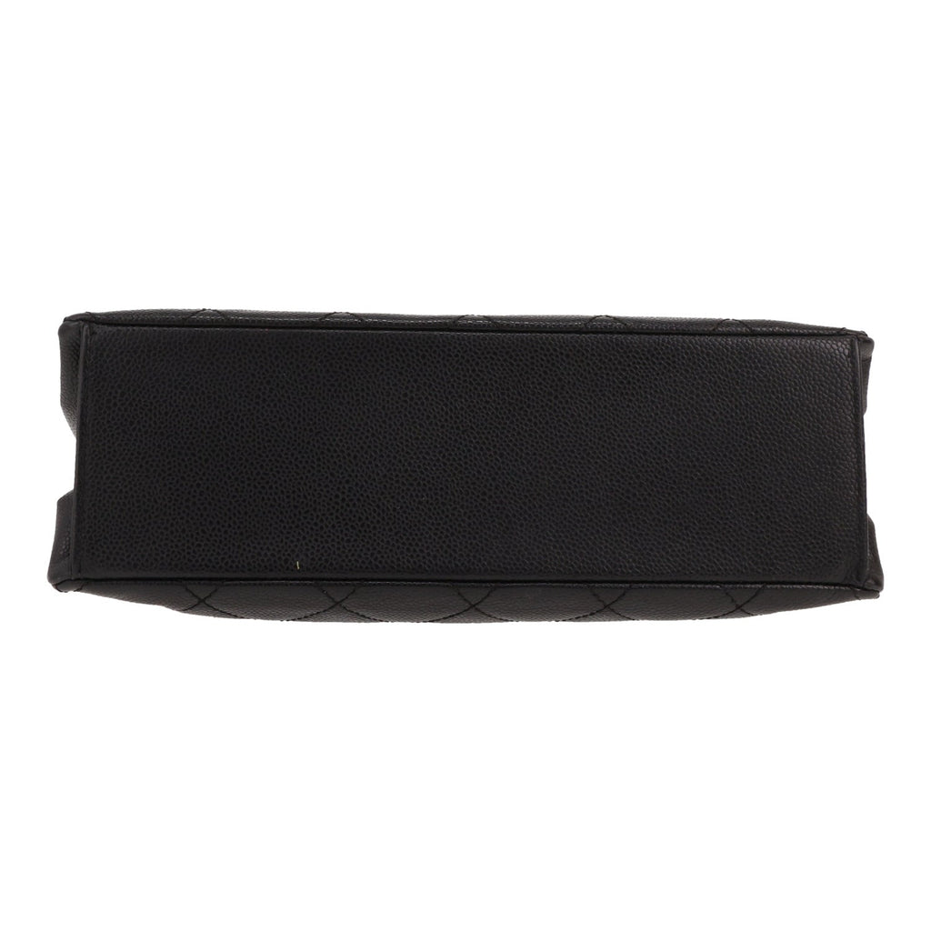 Chanel handbag in black quilted grained leather - DETAIL 1