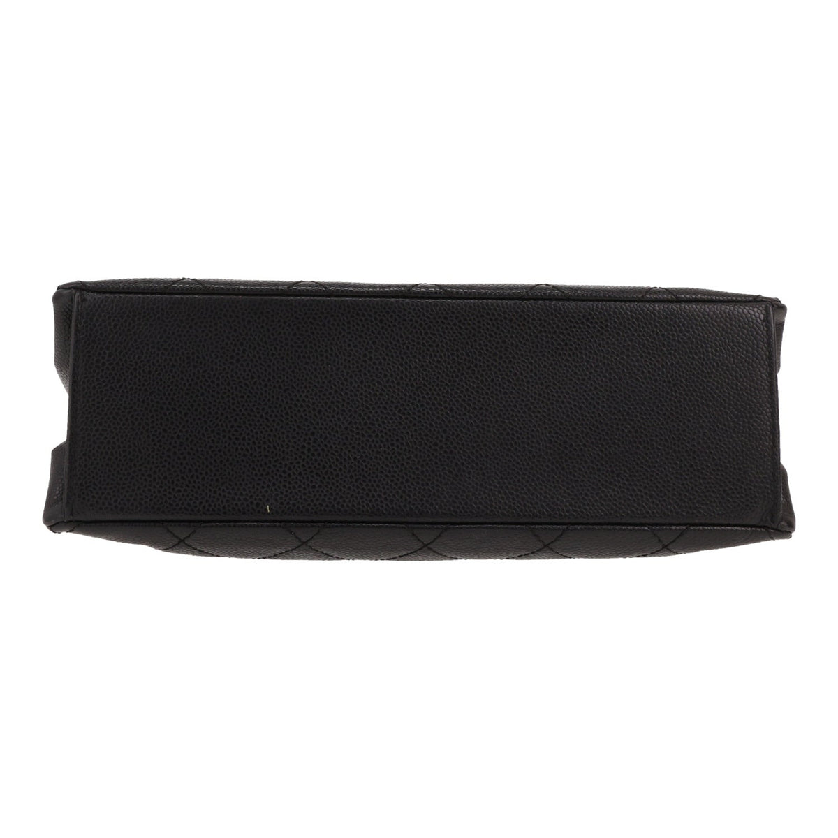 Chanel handbag in black quilted grained leather - DETAIL 1