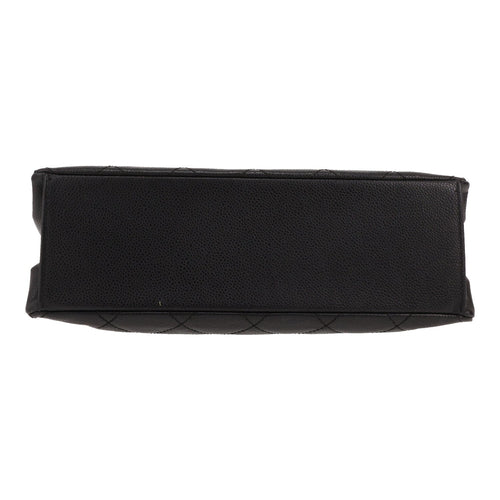 Chanel handbag in black quilted grained leather - DETAIL 1