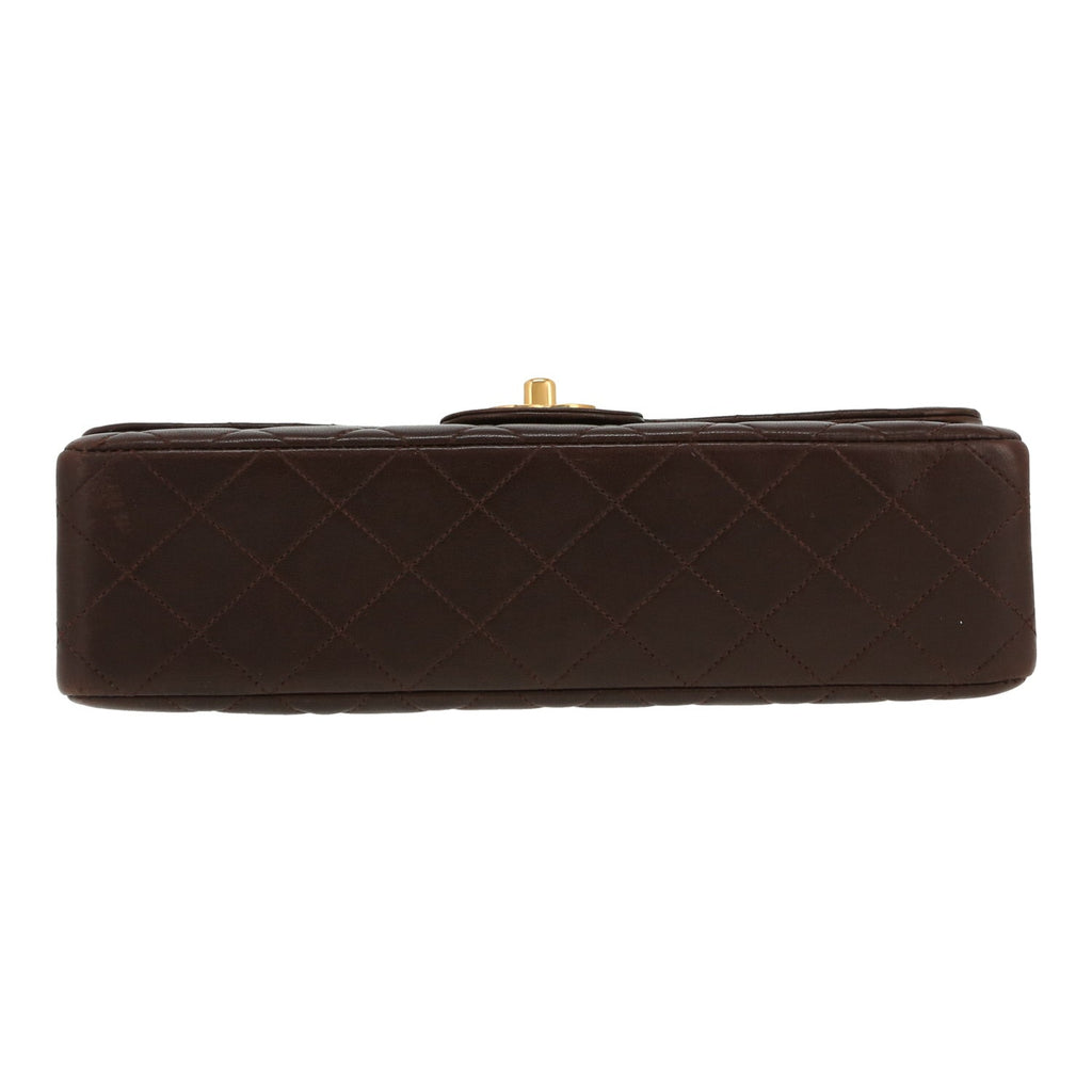 Chanel handbag in brown quilted leather - DETAIL 1