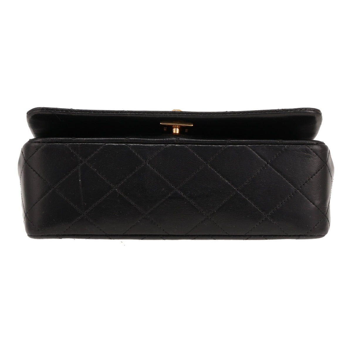 Chanel Mademoiselle shoulder bag in black quilted leather - DETAIL 1