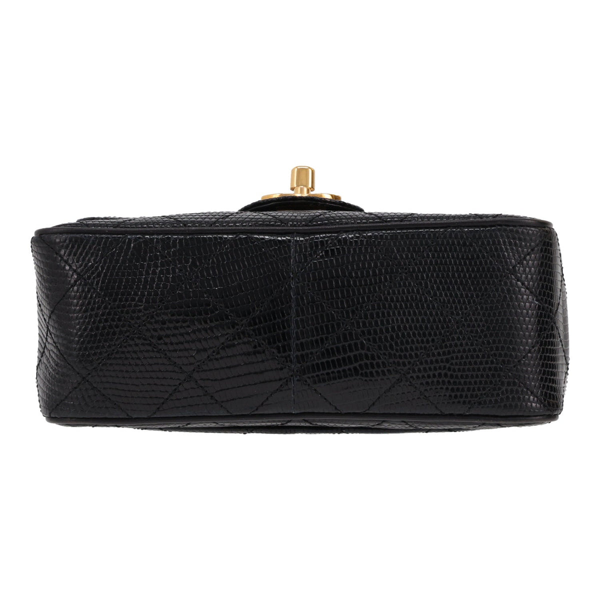 Chanel Mini Carré shoulder bag in black lizard - DETAIL 1