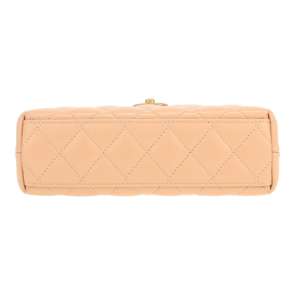 Chanel Mini Shopping handbag in beige leather - DETAIL 1