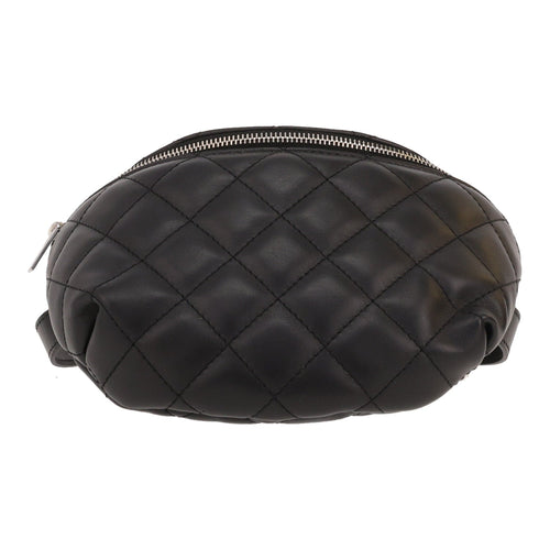 Chanel Pochette ceinture clutch-belt in black quilted leather - DETAIL 1