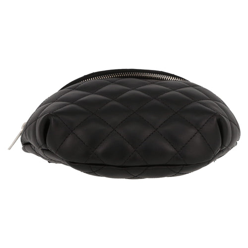 Chanel Pochette clutch-belt in black quilted leather - DETAIL 1