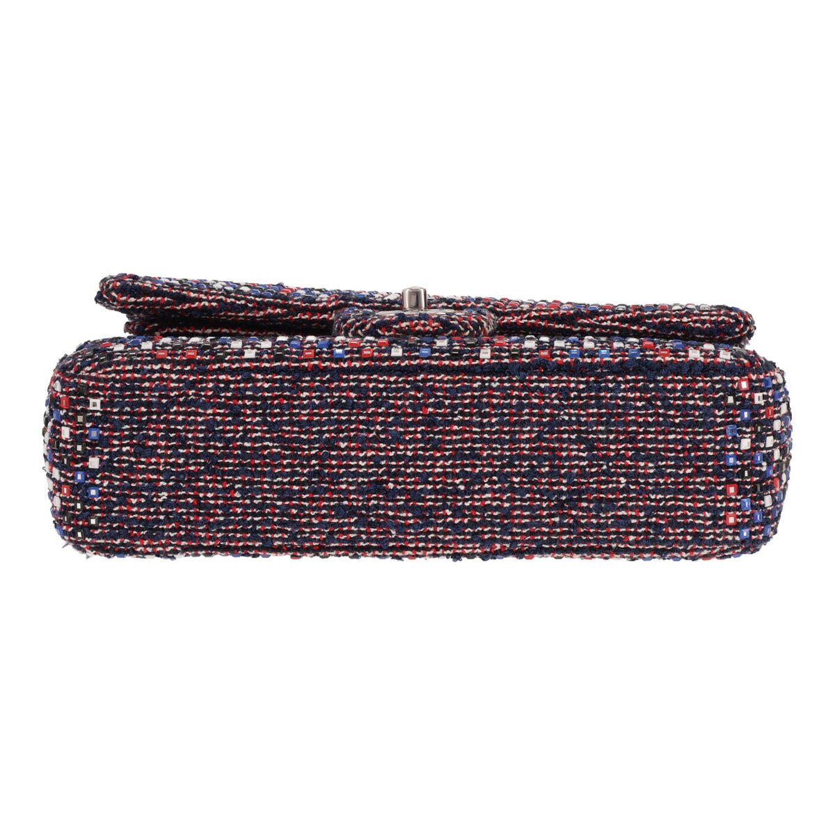 Chanel Timeless Classic handbag in blue and red tweed - DETAIL 1