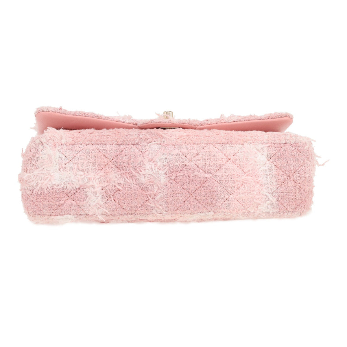 Chanel Timeless Classic handbag in pink tweed - DETAIL 1