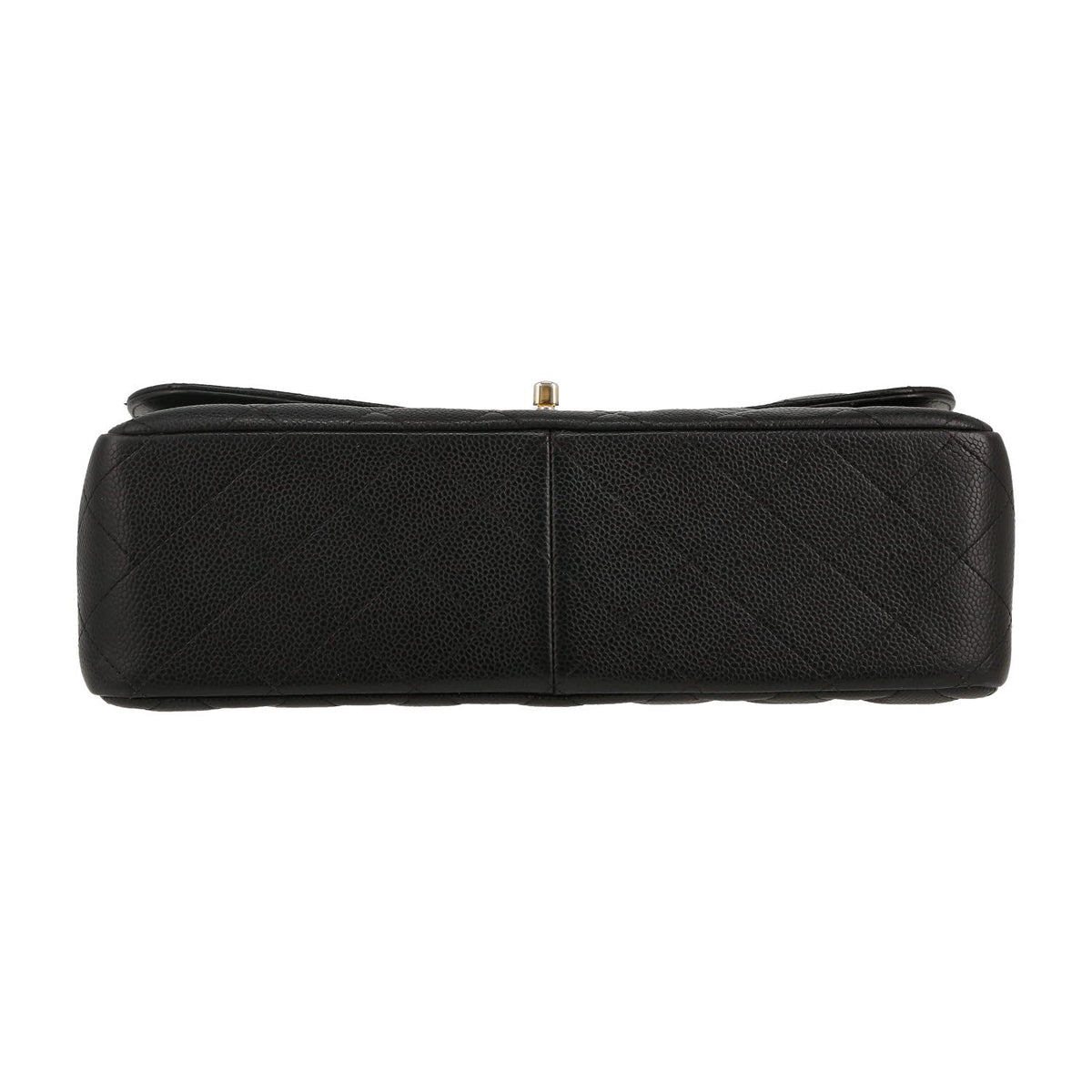 Chanel Timeless Jumbo handbag in black quilted grained leather - DETAIL 1