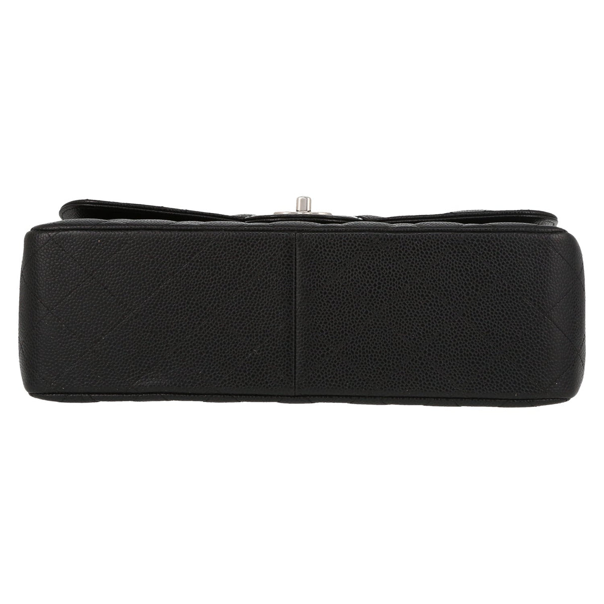 Chanel Timeless Jumbo handbag in black quilted grained leather - DETAIL 1