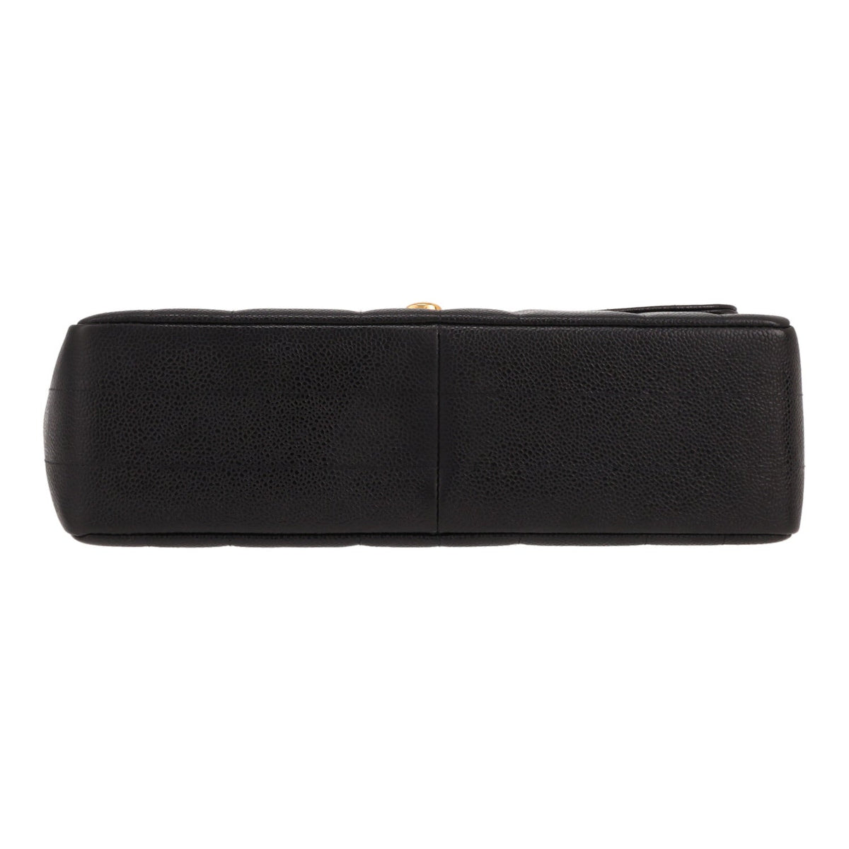 Chanel Timeless Jumbo shoulder bag in black quilted grained leather - DETAIL 1