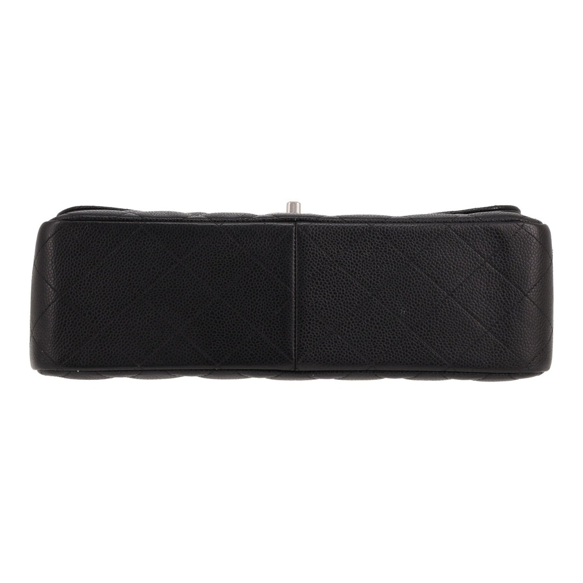 Chanel Timeless Jumbo shoulder bag in black quilted grained leather - DETAIL 1