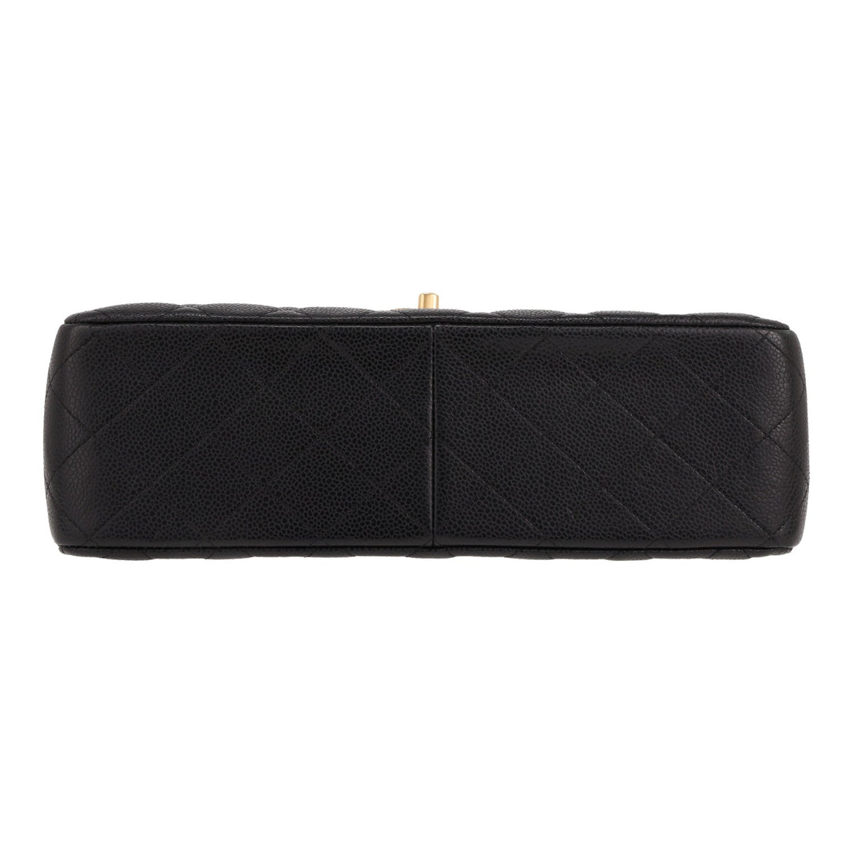 Chanel Timeless Jumbo shoulder bag in black quilted grained leather - DETAIL 1