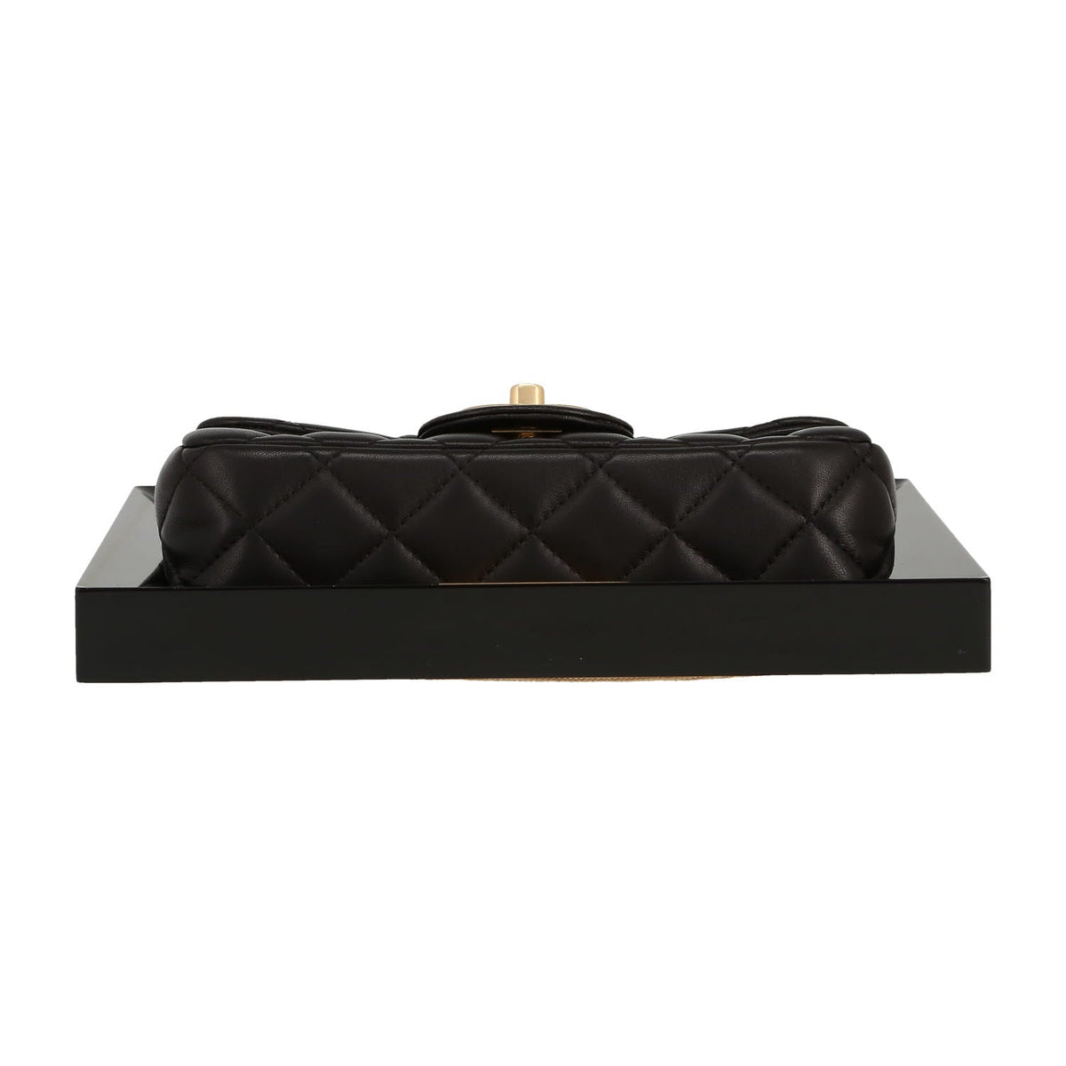 Chanel Timeless limited edition Frame handbag in black quilted leather and black plexiglas - DETAIL 1