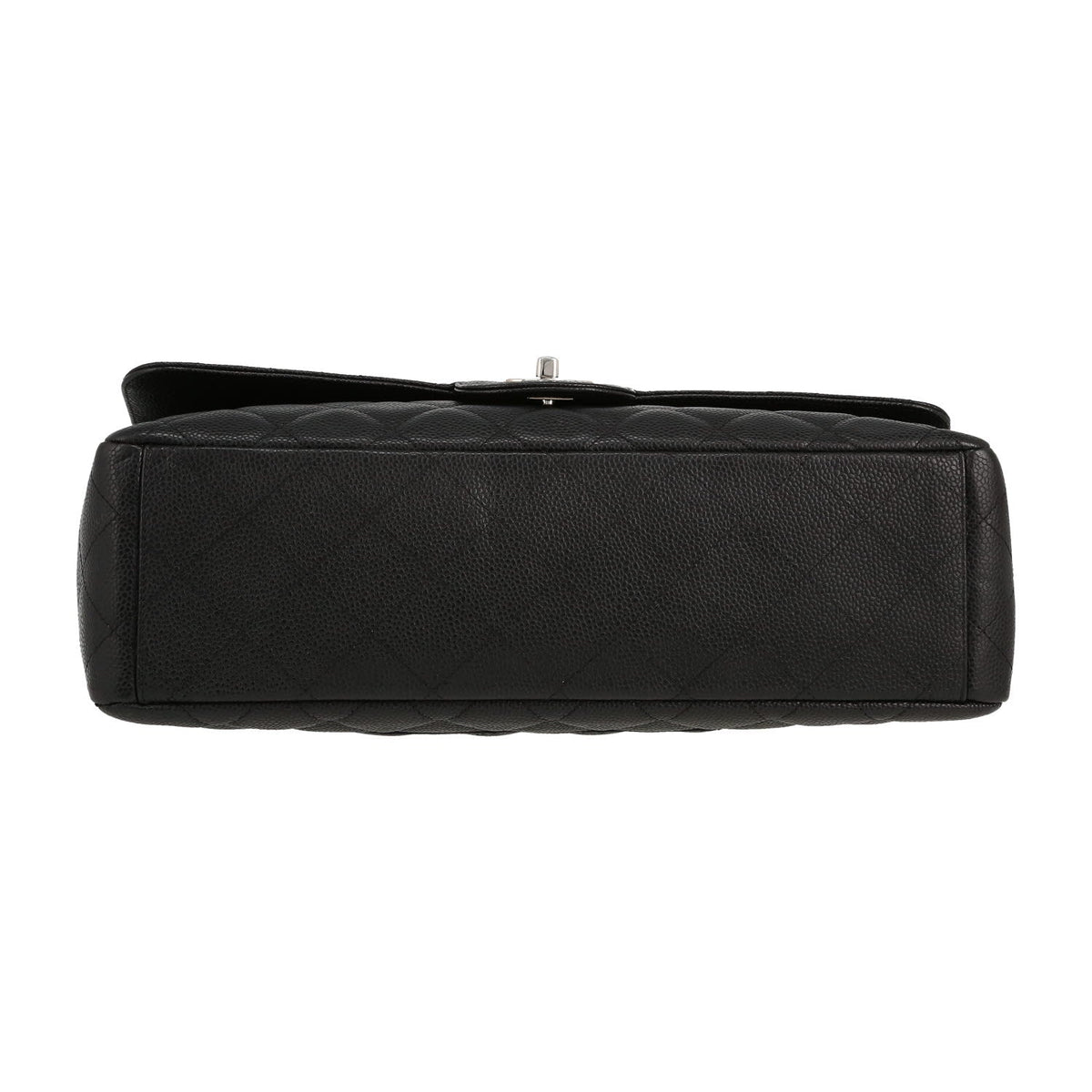 Chanel Timeless Maxi Jumbo handbag in black quilted grained leather - DETAIL 1