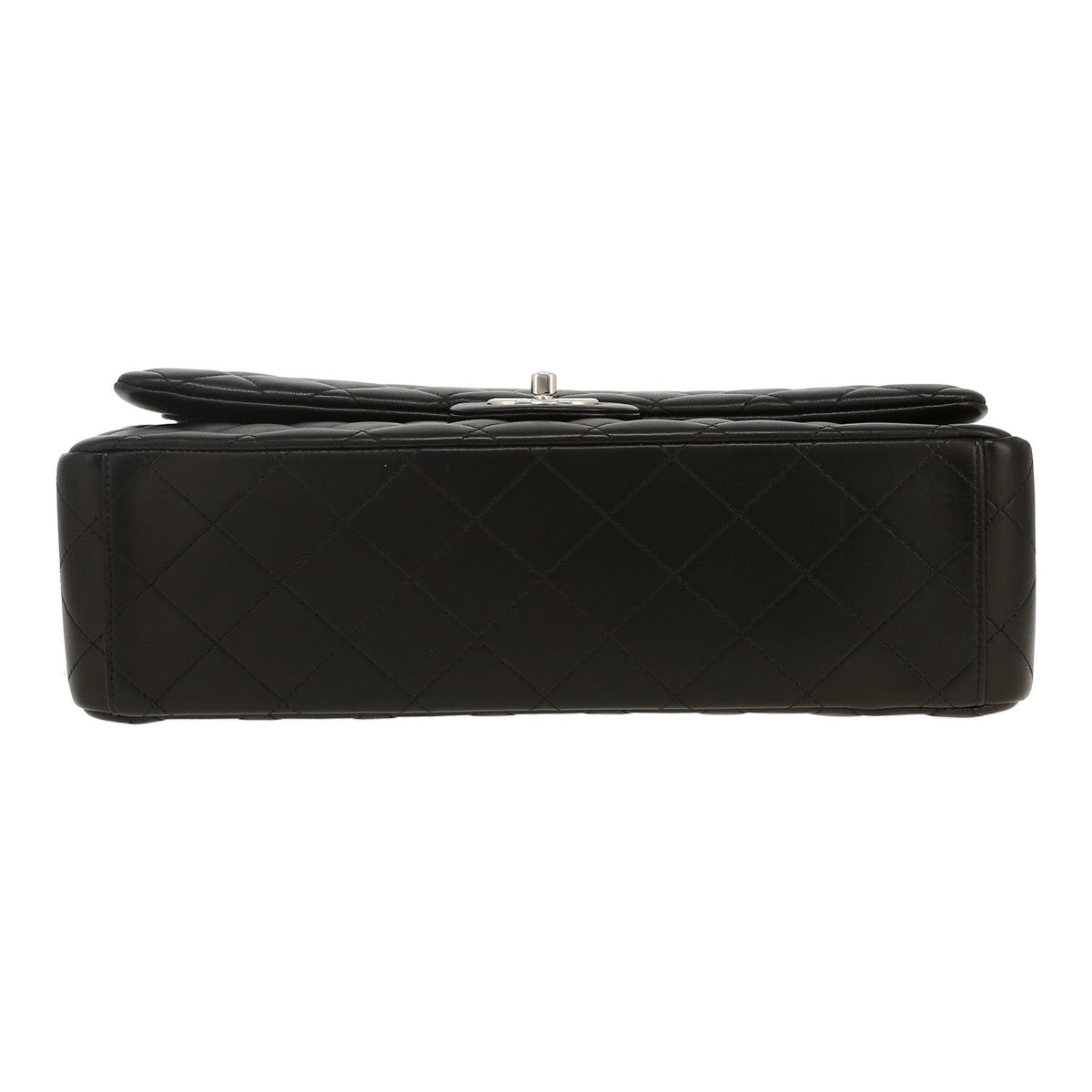 Chanel Timeless Maxi Jumbo handbag in black quilted leather - DETAIL 1