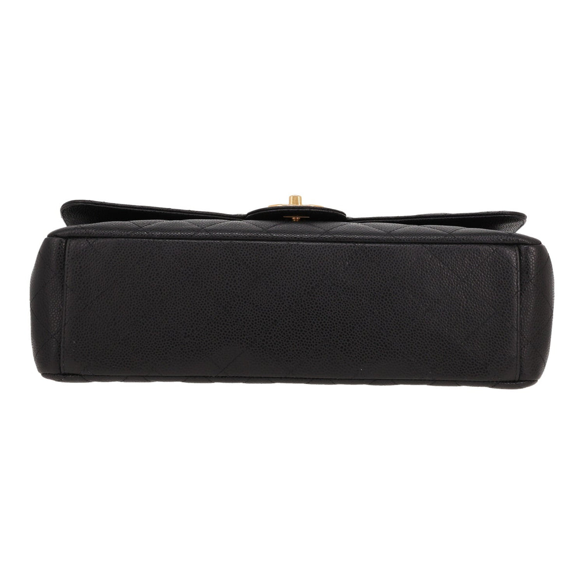 Chanel Timeless Maxi Jumbo shoulder bag in black quilted grained leather - DETAIL 1