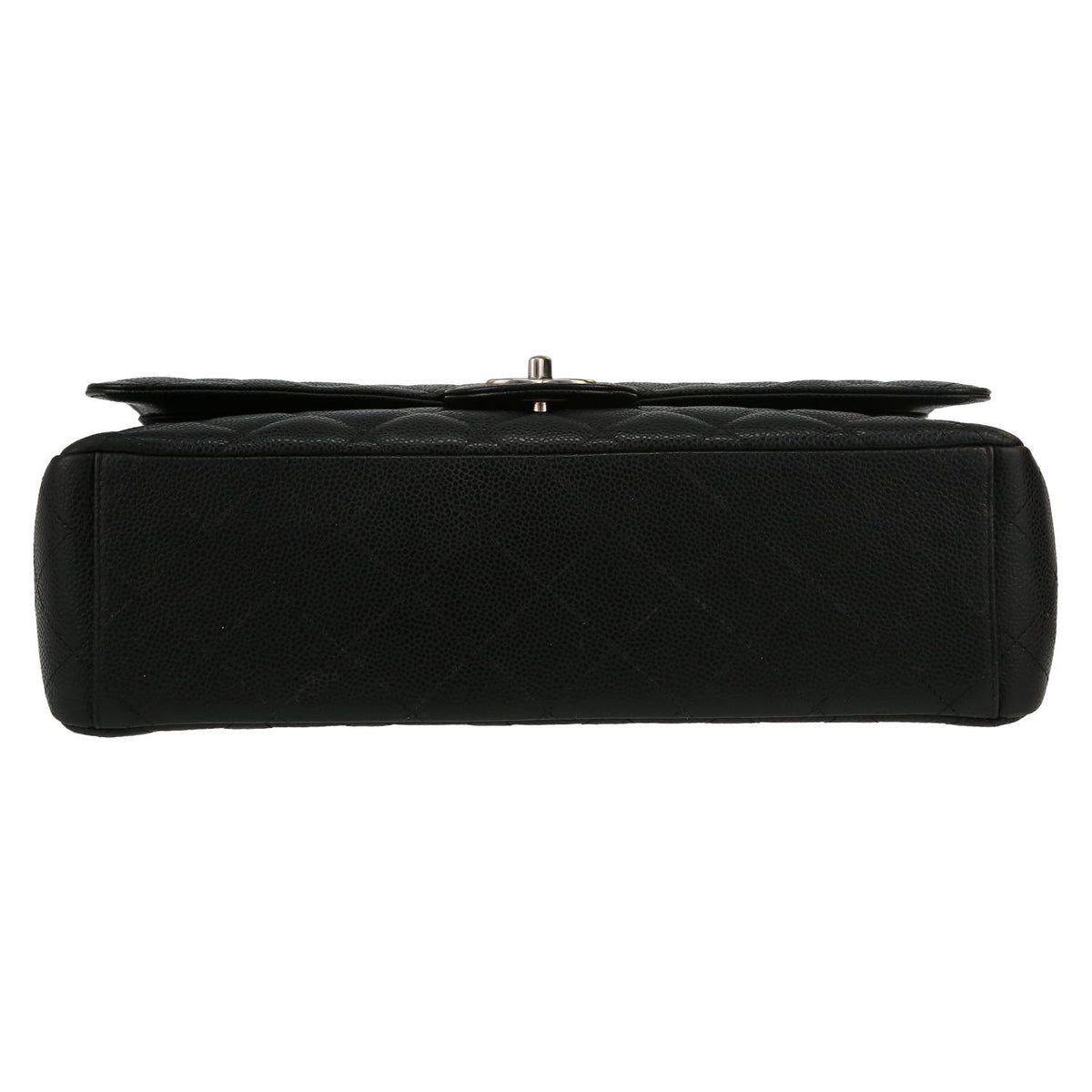 Chanel Timeless Maxi Jumbo shoulder bag in black quilted grained leather - DETAIL 1