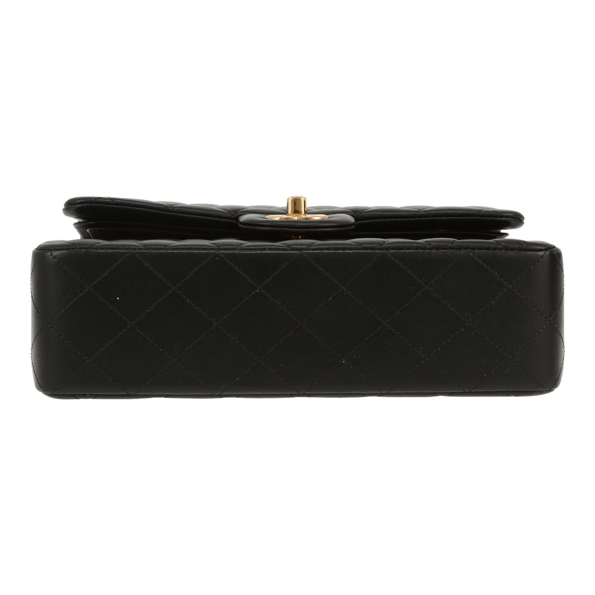 Chanel Timeless Petit handbag in black quilted leather - DETAIL 1