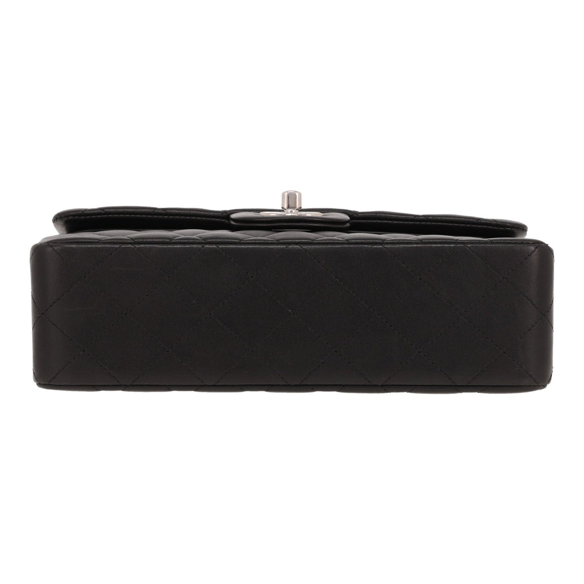 Chanel Timeless Petit shoulder bag in black quilted leather - DETAIL 1