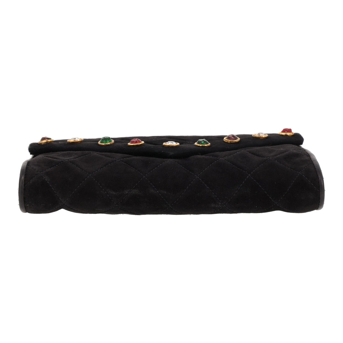 Chanel Vintage shoulder bag in black suede - DETAIL 1